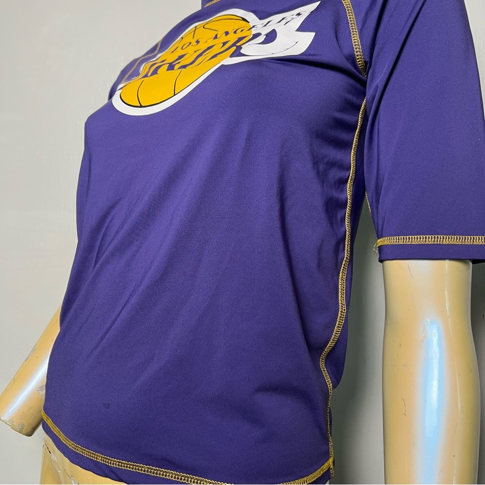 Purple Lakers Rash Guard Top - Picture 9 of 11